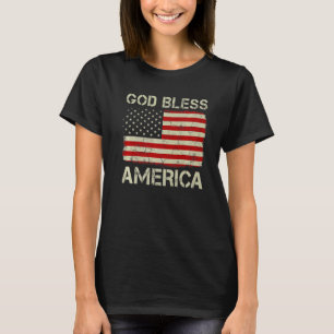 Vintage alte amerikanische Flagge Gott segne Ameri T-Shirt
