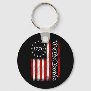 Vintage alte amerikanische Flagge Patriotic 1776 W Schlüsselanhänger