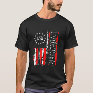 Vintage alte amerikanische Flagge Patriotic 1776 W T-Shirt