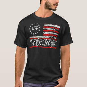 Vintage alte amerikanische Flagge Patriotic 1776 W T-Shirt