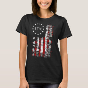 Vintage alte amerikanische Flagge Patriotic 1776 W T-Shirt