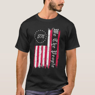 Vintage alte amerikanische Flagge Patriotic 1776 W T-Shirt