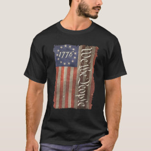 Vintage alte amerikanische Flagge Patriotic 1776 W T-Shirt