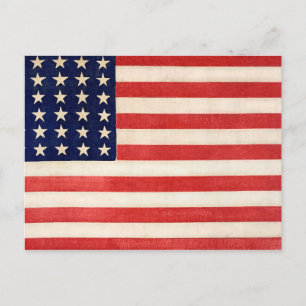 Vintage alte amerikanische Flagge Postkarte
