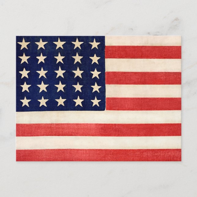 Vintage alte amerikanische Flagge Postkarte (Vorderseite)