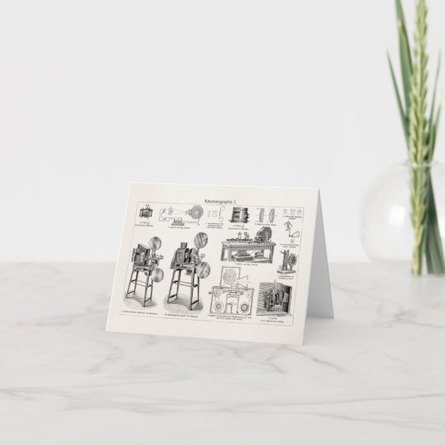 Vintage alte antike Film-Kamera-Kinematographie Karte (Vorderseite)