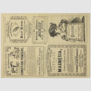Vintage Alte Anzeigen Alte Zeitung Seidenpapier