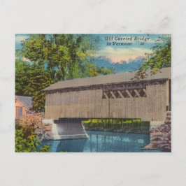 Vintage, alte Brücke in Vermont Postkarte