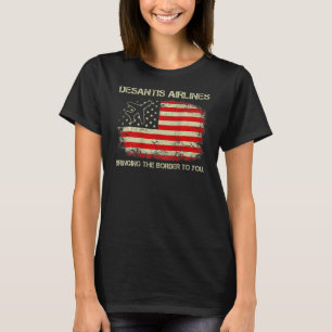 Vintage alte DeSantis Airlines funny Political Mem T-Shirt