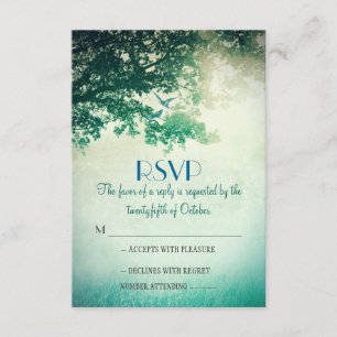 Vintage alte Eichenholzkarten RSVP Karte
