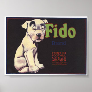 Vintage alte Fido-Fruchtkäseletiketten Poster