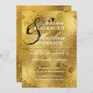 Vintage alte Goldmedaille Einladung