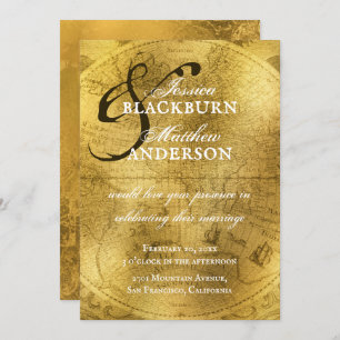 Vintage alte Goldmedaille Einladung