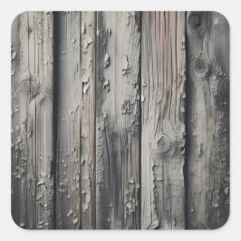 Vintage Alte Holzgrau Textur Quadratischer Aufkleber