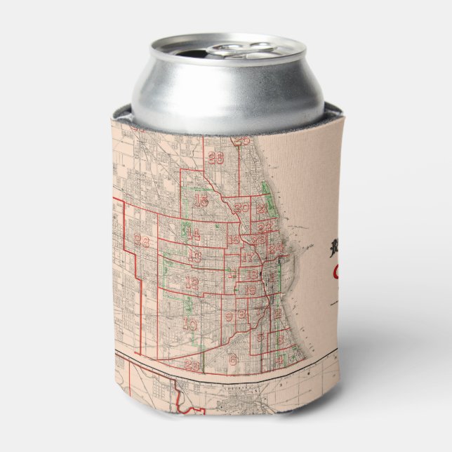 Vintage Alte Karte von Chicago - 1893 Dosenkühler (Kanne Vorderseite)