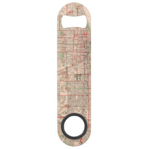 Vintage alte Karte von Chicago - 1893 Speedflaschenöffner
