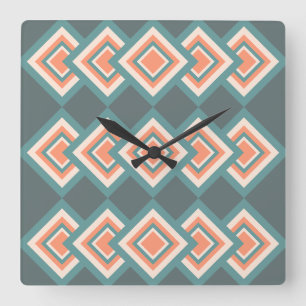 VINTAGE ALTE LÄNDERFARBEN QUADRATISCHE WANDUHR