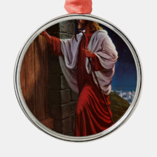 Vintage alte Malerei Bibelglaube Jesuss Christus Ornament Aus Metall