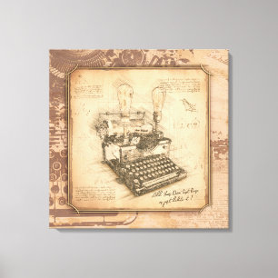 Vintage alte Mode Art. Autor / Schriftsteller Gesc Leinwanddruck