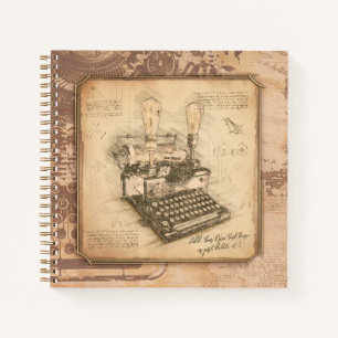 Vintage alte Mode Art. Autor / Schriftsteller Gesc Notizbuch