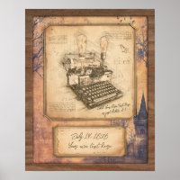 Vintage alte Mode Art. Autor / Schriftsteller Gesc