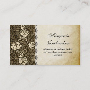 Vintage alte Papier-Blumenmuster Visitenkarten Visitenkarte