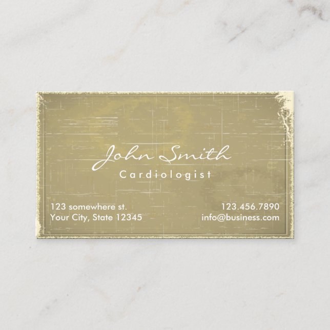 Vintage alte Papierkardiologen-Geschäfts-Karte Visitenkarte (Vorderseite)