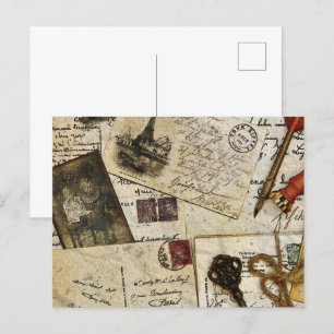 Vintage-Alte-Post-Erinnerungen Postkarte