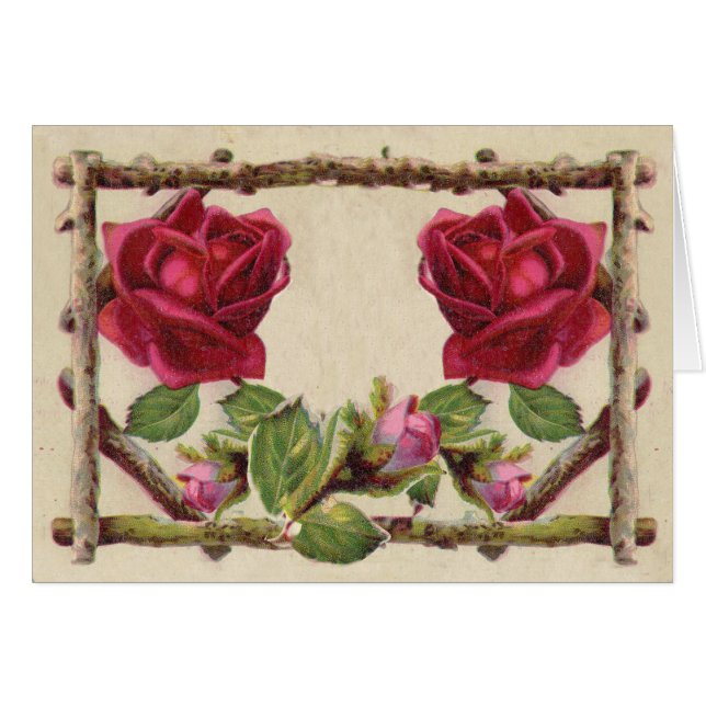 Vintage alte Rose rustikal Viktorianisch Antique (Vorderseite (Horizontal))