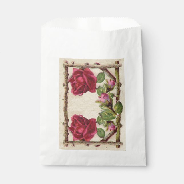 Vintage alte Rose rustikal Viktorianisch Antique Geschenktütchen (Vorderseite)
