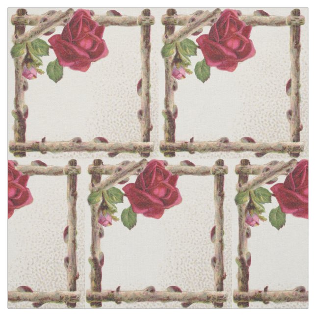 Vintage alte Rose rustikal Viktorianisch Antique Stoff (Muster)
