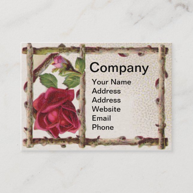 Vintage alte Rose rustikal Viktorianisch Antique Visitenkarte (Vorderseite)