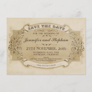 Vintage alte Save the Date Karte