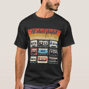 Vintage Alte Schule Playlist Aighties Music Retro T-Shirt
