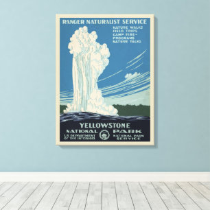 Vintage Alte Treue im Yellowstone Nationalpark Leinwanddruck