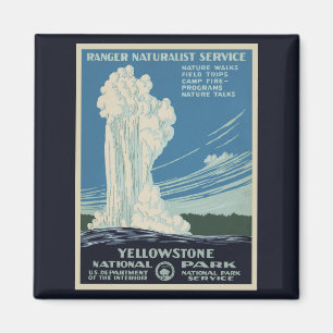 Vintage Alte Treue im Yellowstone Nationalpark Magnet