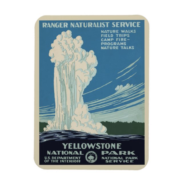 Vintage Alte Treue im Yellowstone Nationalpark Magnet (Vertikal)