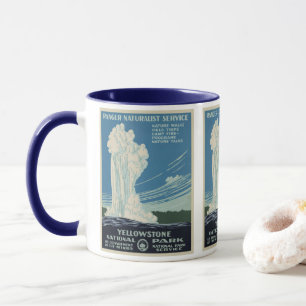 Vintage Alte Treue im Yellowstone Nationalpark Tasse