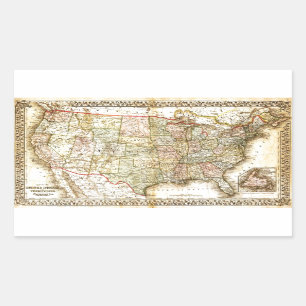 Vintage alte Vereinigten Staaten USA allgemeine Ka Rechteckiger Aufkleber