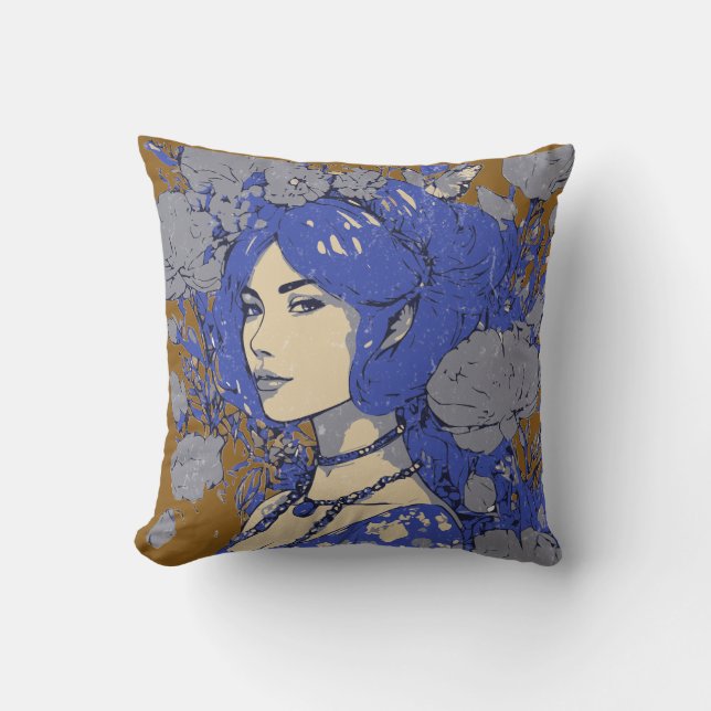 Vintage Alte Welt Kissen (Vorderseite)