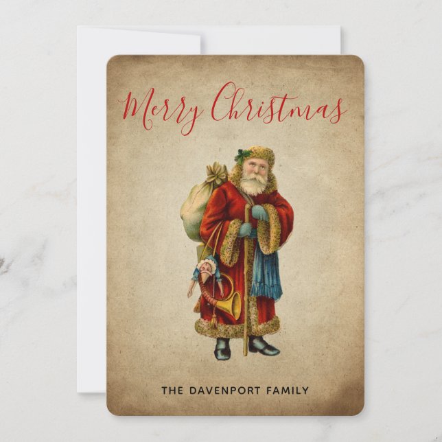 Vintage Alte Welt Weihnachten Weihnachtsmann (Vorderseite)