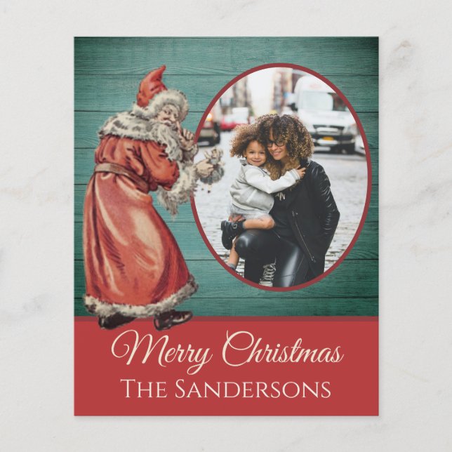 Vintage Alte Welt Weihnachtsmann Foto Weihnachten (Vorderseite)