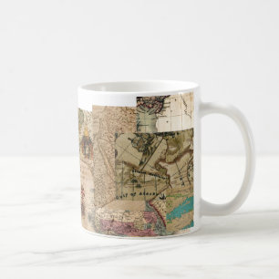 Vintage alte Weltantikenart zeichnet auf Tasse auf
