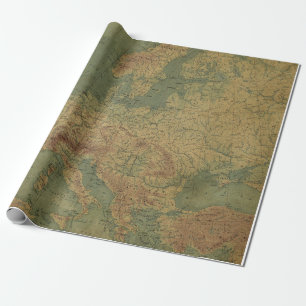 Vintage Alte Weltkarte Antique Sepia Geschenkpapier