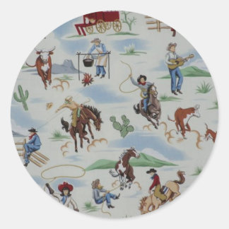 Vintage alte Westcowboy-Pferdespaß-Aufkleber Runder Aufkleber