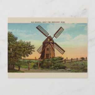 Vintage alte Windmühle Nantucket Post Card Postkarte
