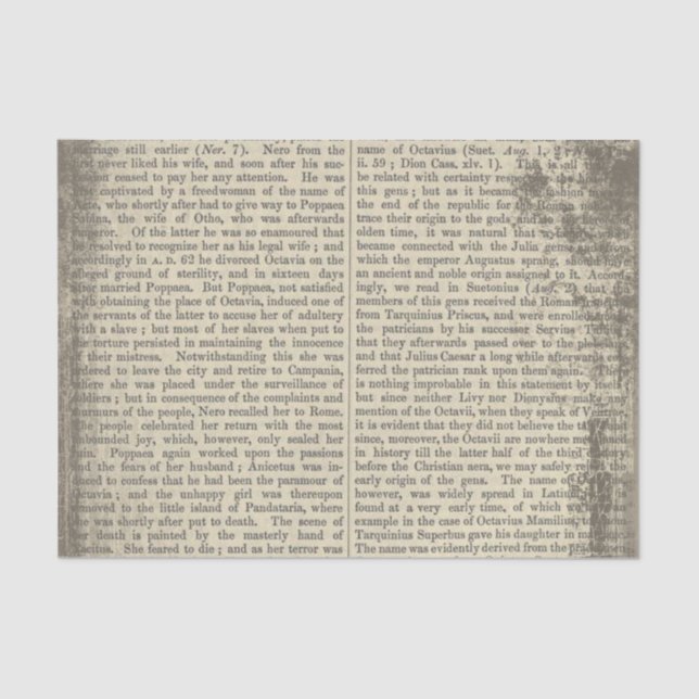 Vintage alte Wörterbuch-Papierseite Seidenpapier (Vorderseite)