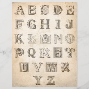 Vintage alte Zierbriefe zum Ausschneiden von Colla