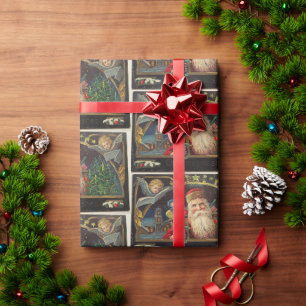 Vintage alter klassischer Weihnachtsmann Geschenkpapier