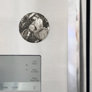 Vintage ältere Mutter und Tochter Magnet